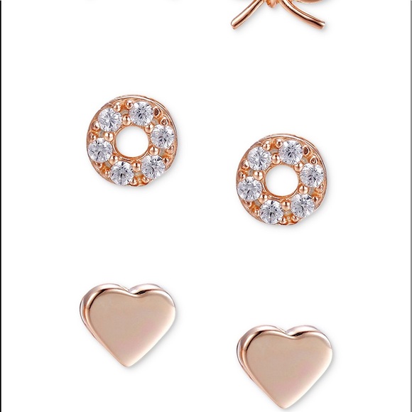 NWT❣️”Unwritten” 3-Pc Set Stud Earrings - Picture 3 of 4